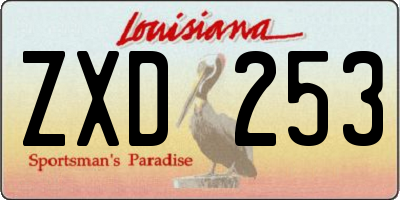 LA license plate ZXD253