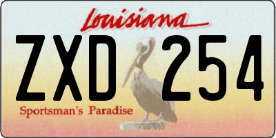 LA license plate ZXD254