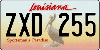 LA license plate ZXD255