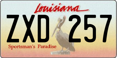 LA license plate ZXD257
