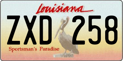 LA license plate ZXD258