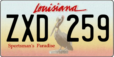 LA license plate ZXD259