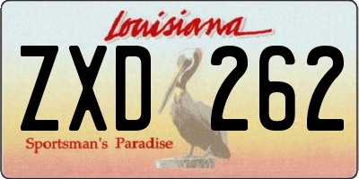 LA license plate ZXD262