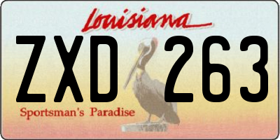 LA license plate ZXD263