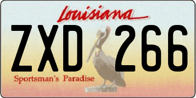 LA license plate ZXD266