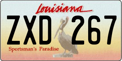 LA license plate ZXD267