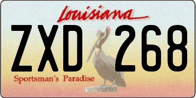 LA license plate ZXD268