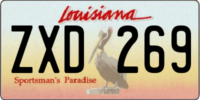 LA license plate ZXD269