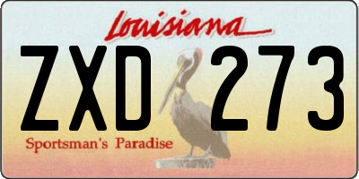 LA license plate ZXD273