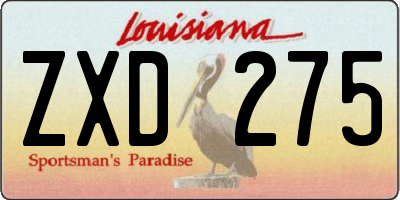 LA license plate ZXD275