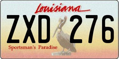 LA license plate ZXD276