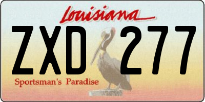 LA license plate ZXD277