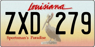 LA license plate ZXD279