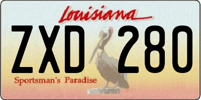 LA license plate ZXD280