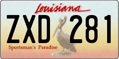 LA license plate ZXD281