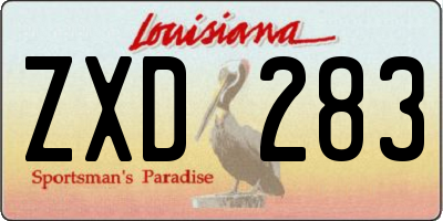 LA license plate ZXD283