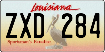 LA license plate ZXD284