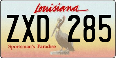 LA license plate ZXD285