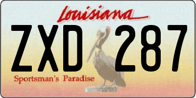 LA license plate ZXD287