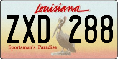 LA license plate ZXD288