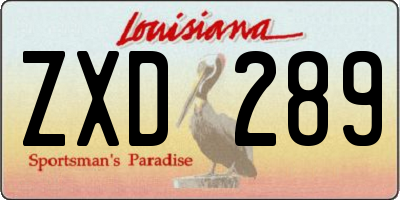 LA license plate ZXD289