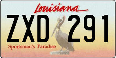 LA license plate ZXD291