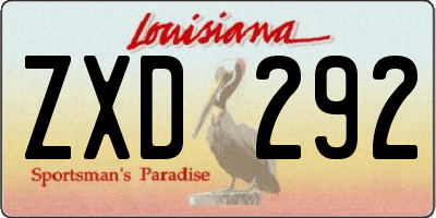 LA license plate ZXD292