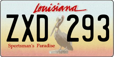 LA license plate ZXD293