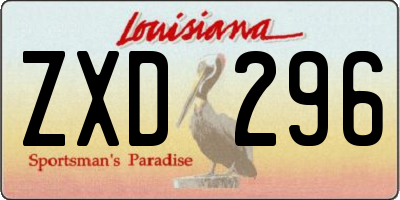 LA license plate ZXD296