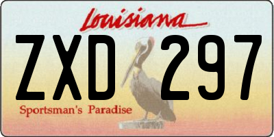 LA license plate ZXD297