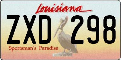 LA license plate ZXD298