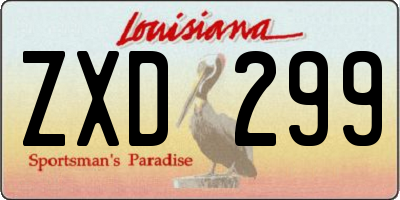 LA license plate ZXD299