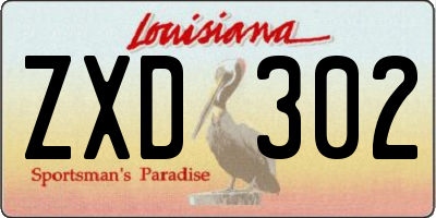 LA license plate ZXD302