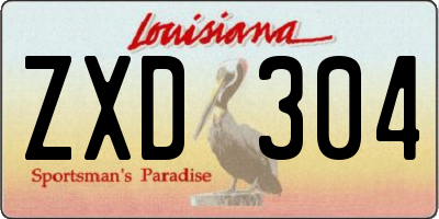 LA license plate ZXD304