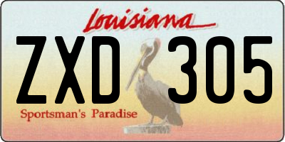 LA license plate ZXD305