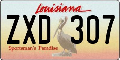 LA license plate ZXD307