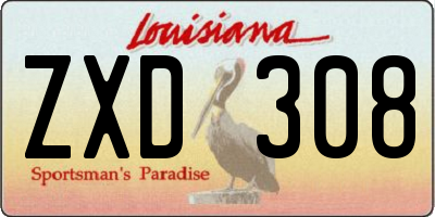 LA license plate ZXD308