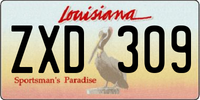 LA license plate ZXD309