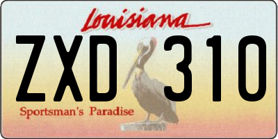 LA license plate ZXD310