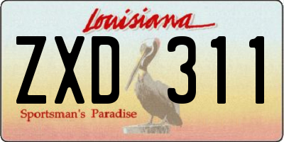 LA license plate ZXD311