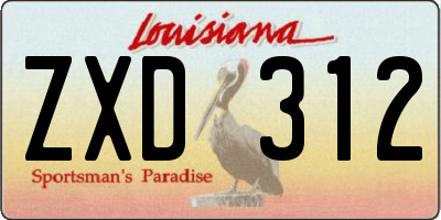 LA license plate ZXD312