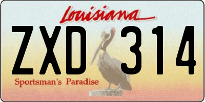 LA license plate ZXD314