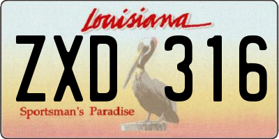 LA license plate ZXD316