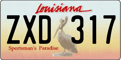 LA license plate ZXD317