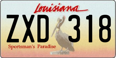 LA license plate ZXD318