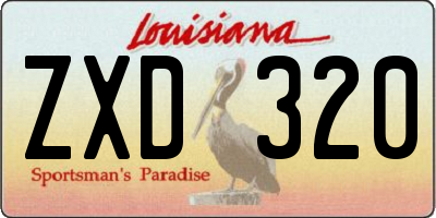 LA license plate ZXD320