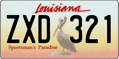 LA license plate ZXD321