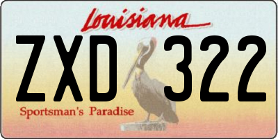 LA license plate ZXD322