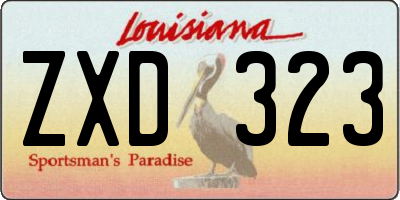 LA license plate ZXD323