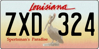 LA license plate ZXD324